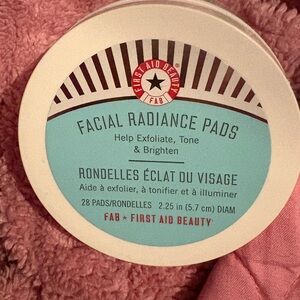 First Aid Beauty Radiance Pads with Blue and White Label